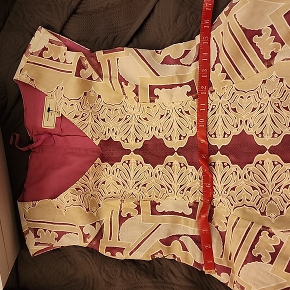 Moulinette Soeurs Raspberry lace cut out dress. - Picture 9 of 14